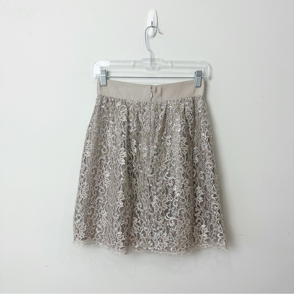 Jcrew Metallic Lace Skirt Holiday Party Festive Event - Picture 2 of 4